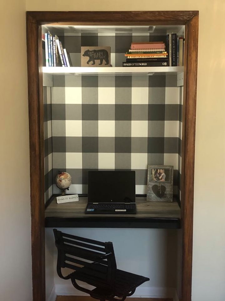 closet turned workspace home project